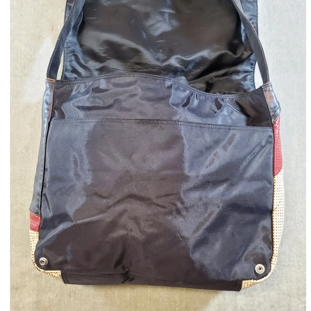 Wilsons Leather M. Julian Distressed Gothic Y2K Messenger Bag Black Brown Red